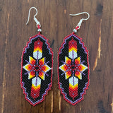 Beaded brick stitch earring feather design (BBE-FEA)