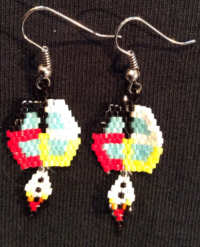 Beaded Medicine Wheel Earrings (BSC-FOD)