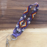 Loomed Cut Glass Wrist Lanyard Many Feather Pattern (BLL-C03W)