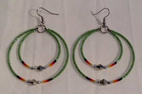 Memory Wire 2 hoop Beaded Earrings (BMW-C02)