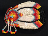 Beaded Barrette - Double Feather (BBW-004)