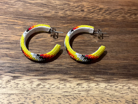 Peyote Stitch Beaded Hoop Earrings (BHC-3CM)