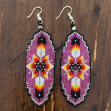 Beaded brick stitch earring feather design (BBE-FEA)