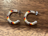 Peyote Stitched Beaded Hoop Earrings 2cm (BHR-2CM)