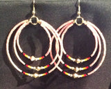 Memory Wire 3 hoop Beaded Earrings (BMW-C03)