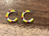 Peyote Stitched Beaded Hoop Earrings 2cm (BHR-2CM)