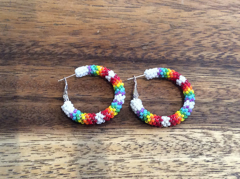 Beaded Hoop Earrings 3cm (BHP-3CM)