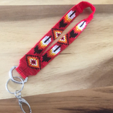 Loomed Cut Glass Wrist Lanyard Feather Pattern (BLL-C01W)